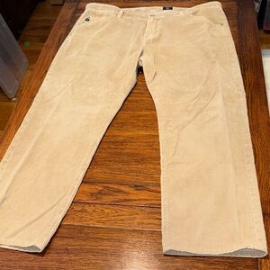 AG Adriano Goldschmied Graduate Beige Corduroy Pants size 40x29